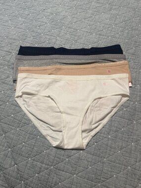 Victoria's Secret Lot of 4 Hiphugger Cotton Panties Size Large NWT
